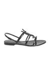 Saint Laurent Black Patent Cassandra Open Sandals