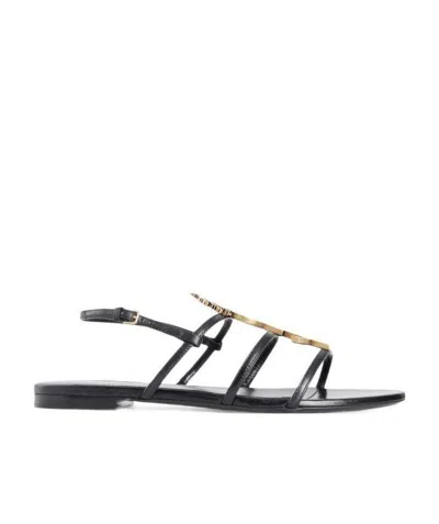 SAINT LAURENT CASSANDRA LOGO SANDALS