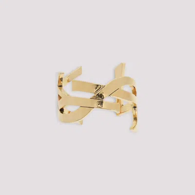 Saint Laurent Cassandra Mini Cuff Bracelet In Gold