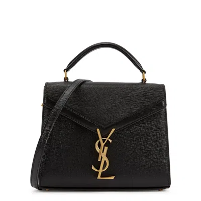 Saint Laurent Cassandra Mini Leather Top Handle Bag In Burgundy