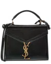 Saint Laurent Cassandra Mini Patent Shoulder Bag In Green