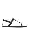 Saint Laurent Cassandra Monogram-logo Sandals In Black