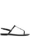 Saint Laurent Cassandra Open-toe Sandals In Black