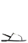 Saint Laurent Cassandra Patent Leather Sandals In Black