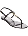 Saint Laurent Cassandra Patent Sandal In Black
