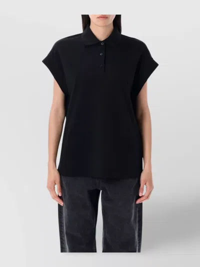 SAINT LAURENT CASSANDRA POLO TOP CAP SLEEVES