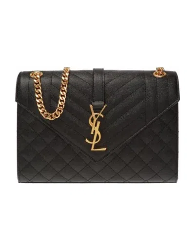 Saint Laurent Cassandra Quilted Shoulder Bag In Black