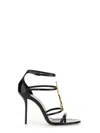 Saint Laurent 100mm Cassandra Leather Sandals In Black