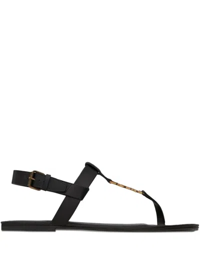 Saint Laurent Cassandra Logo Plaque Sandals In Multi