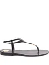 Saint Laurent Sandali Piatti Cassandre In Pelle Liscia Con Tomaia Triangolare