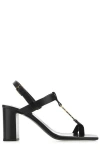 Saint Laurent 75mm Cassandra Leather Sandals In Black
