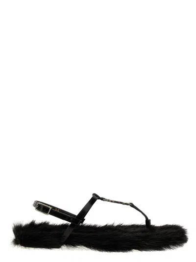 Saint Laurent Cassandra Sandals Black