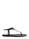 Saint Laurent Sandali Piatti Cassandre In Pelle Liscia Con Tomaia Triangolare In Black
