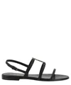 Saint Laurent Cassandra Calfskin Ysl Slingback Sandals In Black