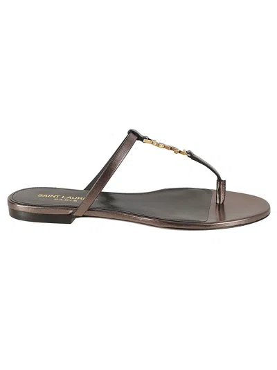 Saint Laurent Cassandra Sandals In Brown