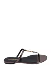 Saint Laurent Metalizzed Leather Sandals In Brown