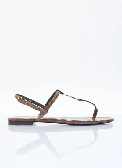 Saint Laurent Cassandra Sandals In Brown