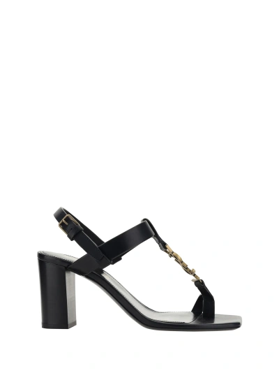 Saint Laurent Cassandra Sandals In Black