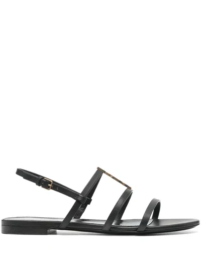 Saint Laurent New Cassandra Leather Sandal In Animal Print