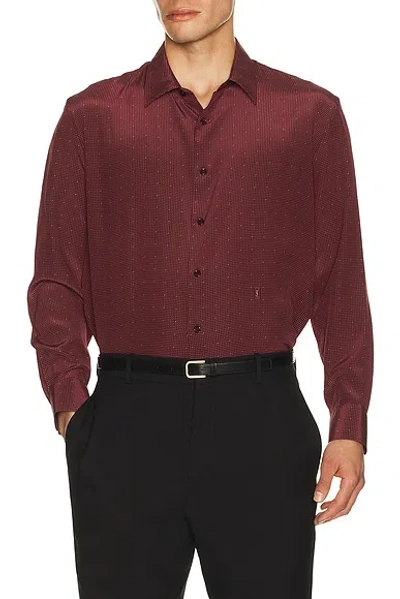 Saint Laurent Cassandra Shirt In Burgundy