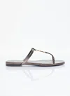 Saint Laurent Cassandra Flat Slide In Brown