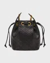 Saint Laurent Cassandra Small Ysl Bucket Bag In Quilted Leather In Black