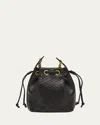 Saint Laurent Cassandra Small Ysl Bucket Bag In Quilted Leather In Black