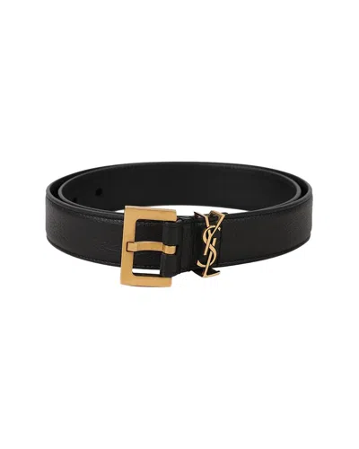 Pre-owned Saint Laurent Cassandra Square Buckle Belt (authentic Pre-loved)