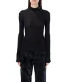 Saint Laurent Cassandre Turtleneck Sweater In Wool In Black