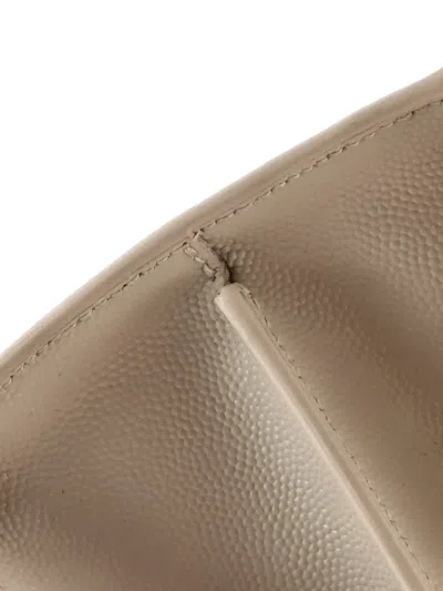 Pre-owned Saint Laurent Cassandra Top Handle Bag Leather Medium Satchel In White