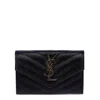 Saint Laurent Chevron Logo Wallet In Black