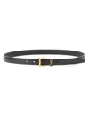 Saint Laurent Logo Leather Belt In Black