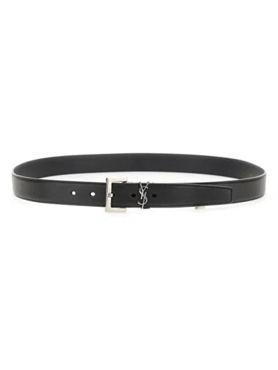 Saint Laurent "cassandras" Belt In Black