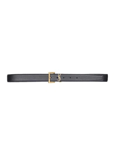 Saint Laurent "cassandras" Belt In Black