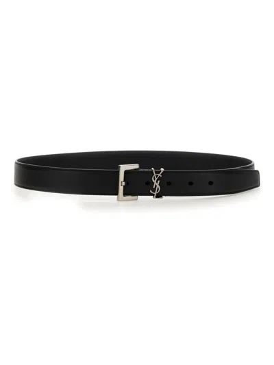 Saint Laurent "cassandras" Belt In Black