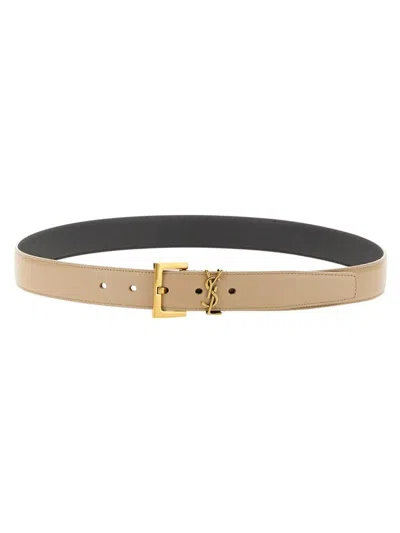 Saint Laurent "cassandras" Belt In Neutral