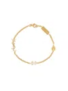 Saint Laurent Logo Charm Bracelet In Gold