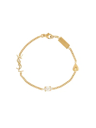 SAINT LAURENT "CASSANDRAS" BRACELET WITH HEART CHARM