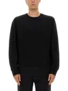 Saint Laurent Certified Cotton Sweatshirt With Cassandre Embroidery In Black