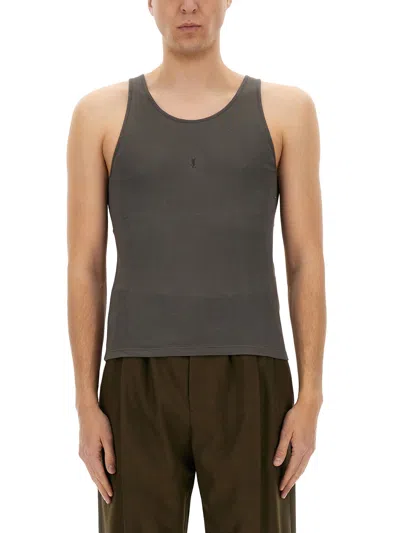 Saint Laurent "cassandras" Tank Top In Grey