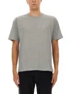 Saint Laurent Cassandre Cotton Blend T-shirt In Gray