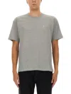 Saint Laurent Grey Crewneck T-shirt With Cassandre Embroidery In Cotton Man In Multi
