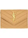 Saint Laurent Chevron Pattern Wallet Gold-tone Hardware