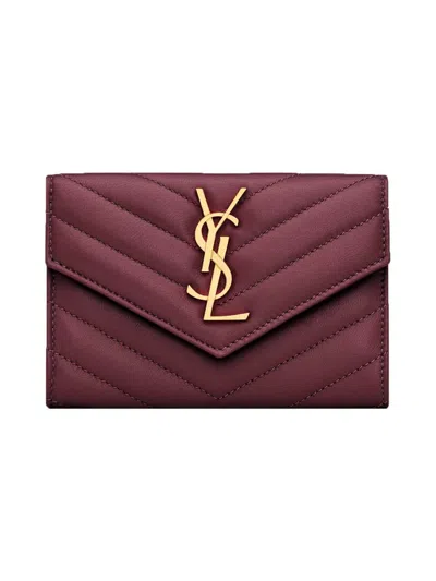 Saint Laurent "cassandras" Wallet In Brown