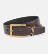 Saint Laurent Cassandre 30mm Leather Belt In Brown