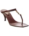 Saint Laurent Cassandre 60 Leather Sandal In Brown