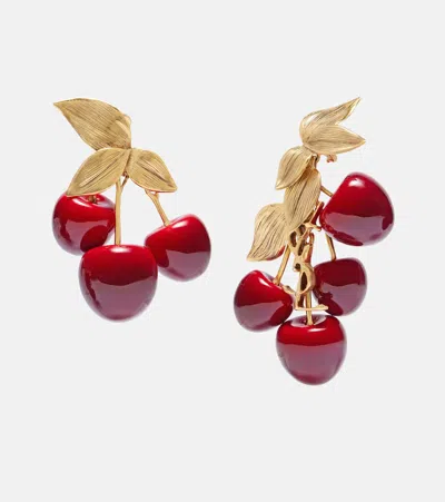Saint Laurent Cassandre Asymmetric Clip-on Earrings In Gold