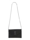 Saint Laurent "cassandre" Bag With Chain In Black