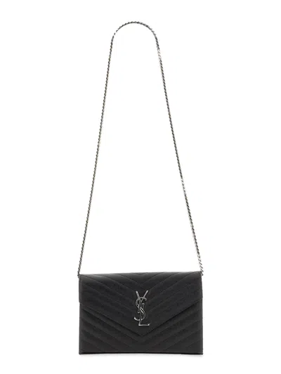 Saint Laurent "cassandre" Bag With Chain In Black