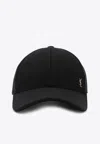 Saint Laurent Cassandra Felt Baseball Cap In Black
